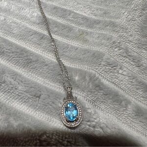 Vintage BLE Topaz Silver Necklace EUC